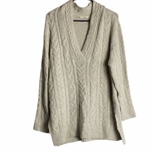 Cloth Women's Grey Knit Pullover Long Sleeve Sweater